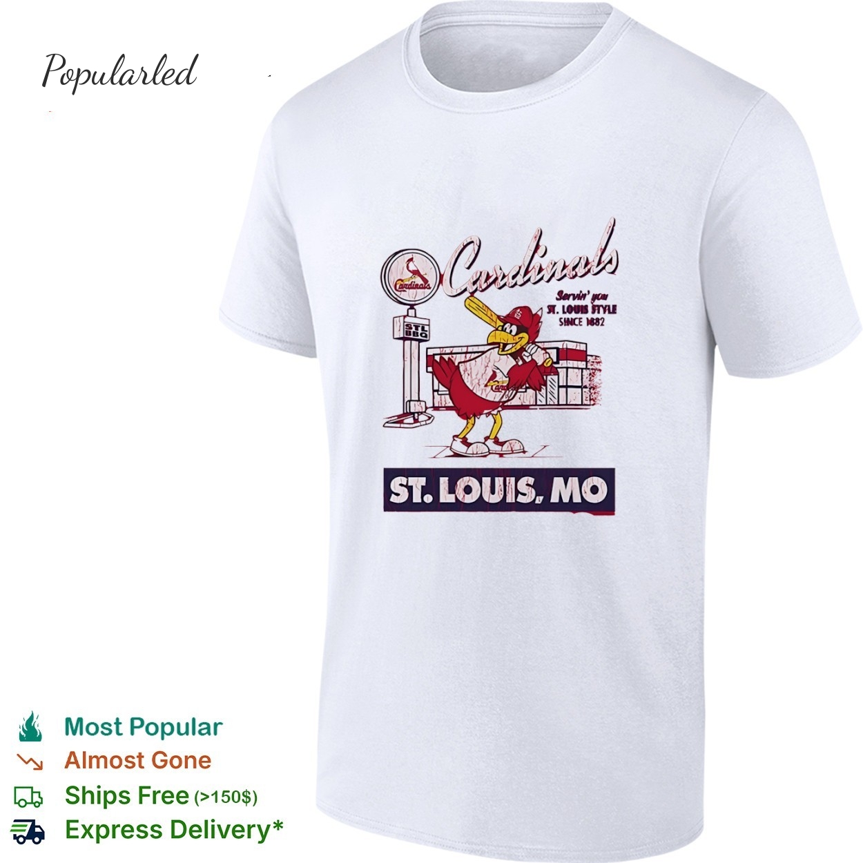 St Louis Cardinals Red Deli mascot St Louis style since 1882 shirt