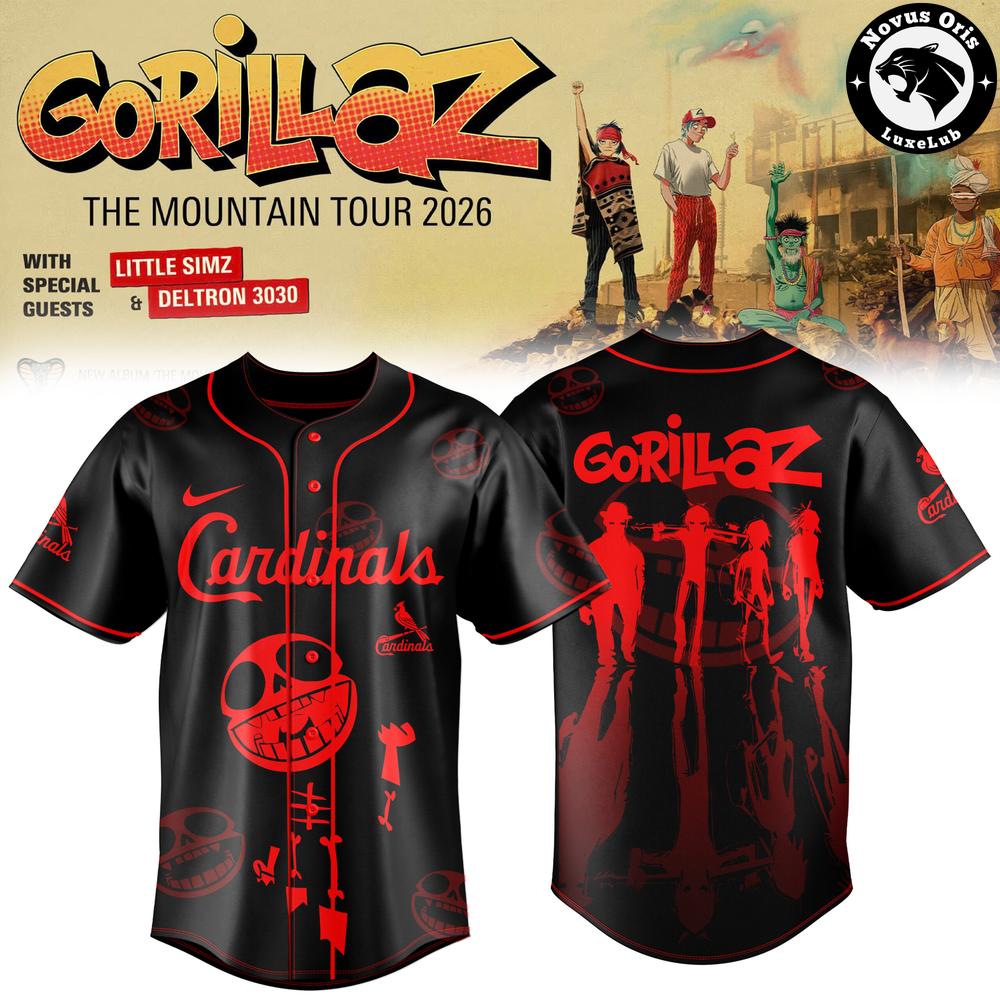 St. Louis Cardinals x Gorillaz The Mountain Tour 2026 Edition Baseball Jersey