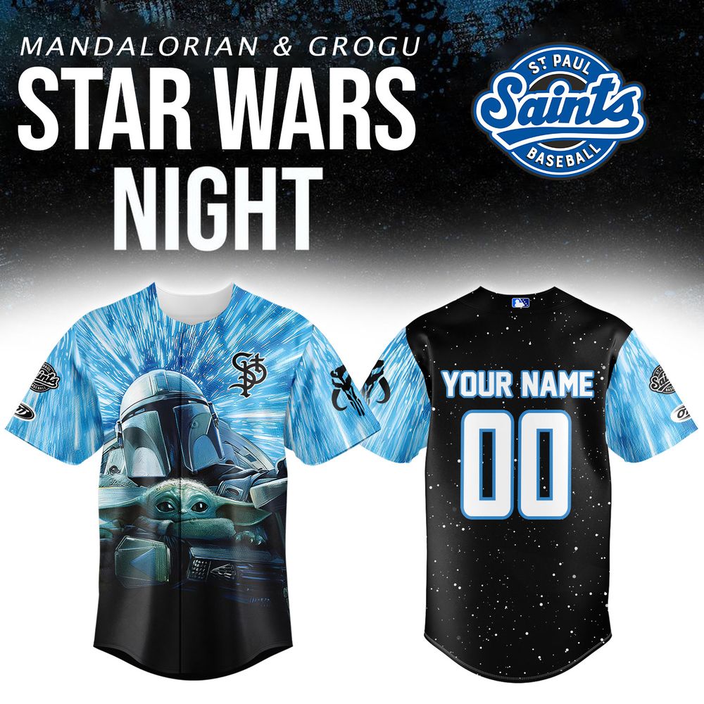 St Paul Saints Mandalorian Grogu Star Wars 2026 Special Baseball Jersey