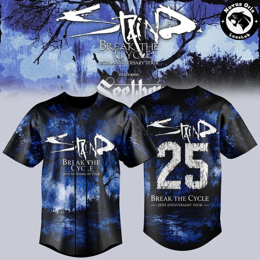 Staind Break The Cycle 25th Anniversary Tour 2026 Baseball Jersey 1 - Unicasport Staind Break The Cycle 25th Anniversary Tour 2026 Baseball Jersey