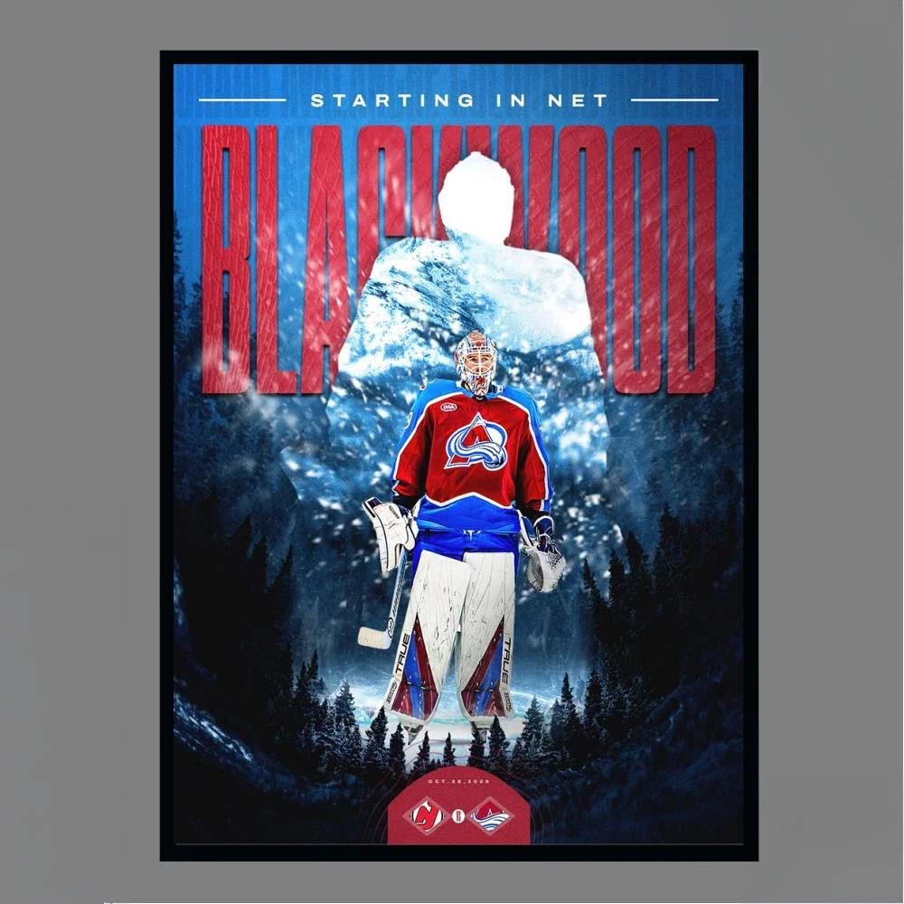 Starting in Net Blackwood Colorado Avalanche Hockey Poster