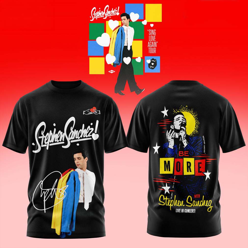 Stephen Sanchez Sing Love Again Tour Black Signature T Shirt - Best Gift for Fans