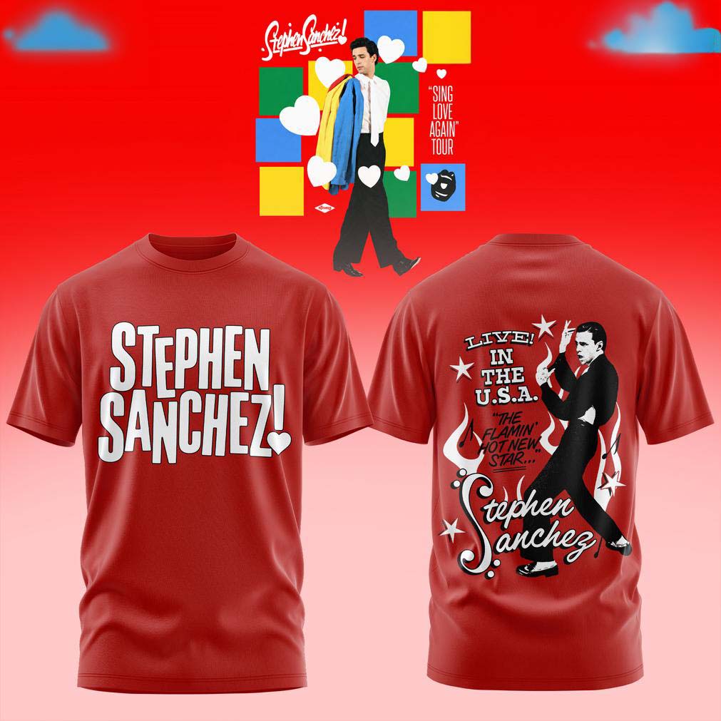 Stephen Sanchez Sing Love Again Tour Red Graphic Tee - Best Gift for Fans