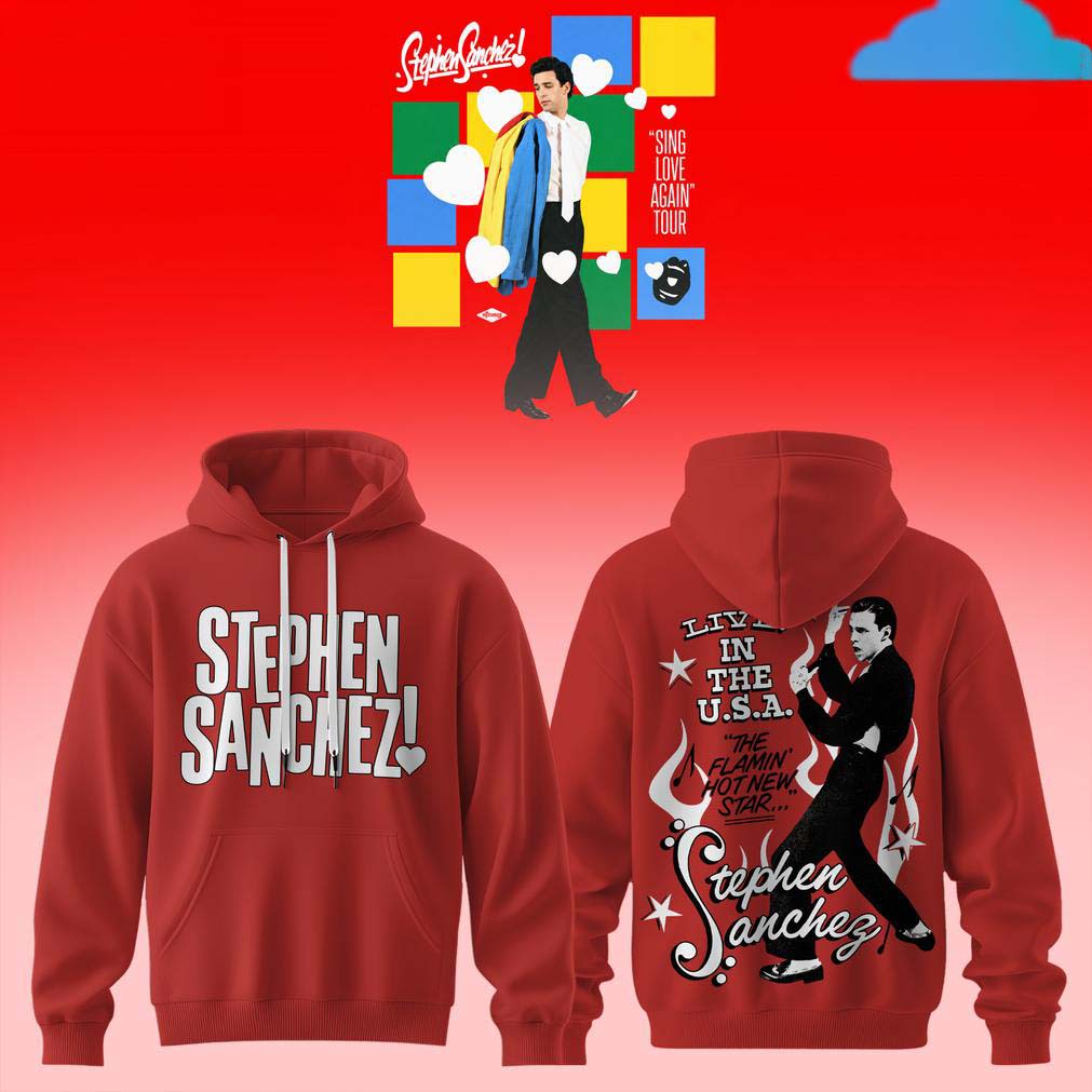 Stephen Sanchez Sing Love Again Tour Red Graphic Hoodie - Gift Idea for Fans