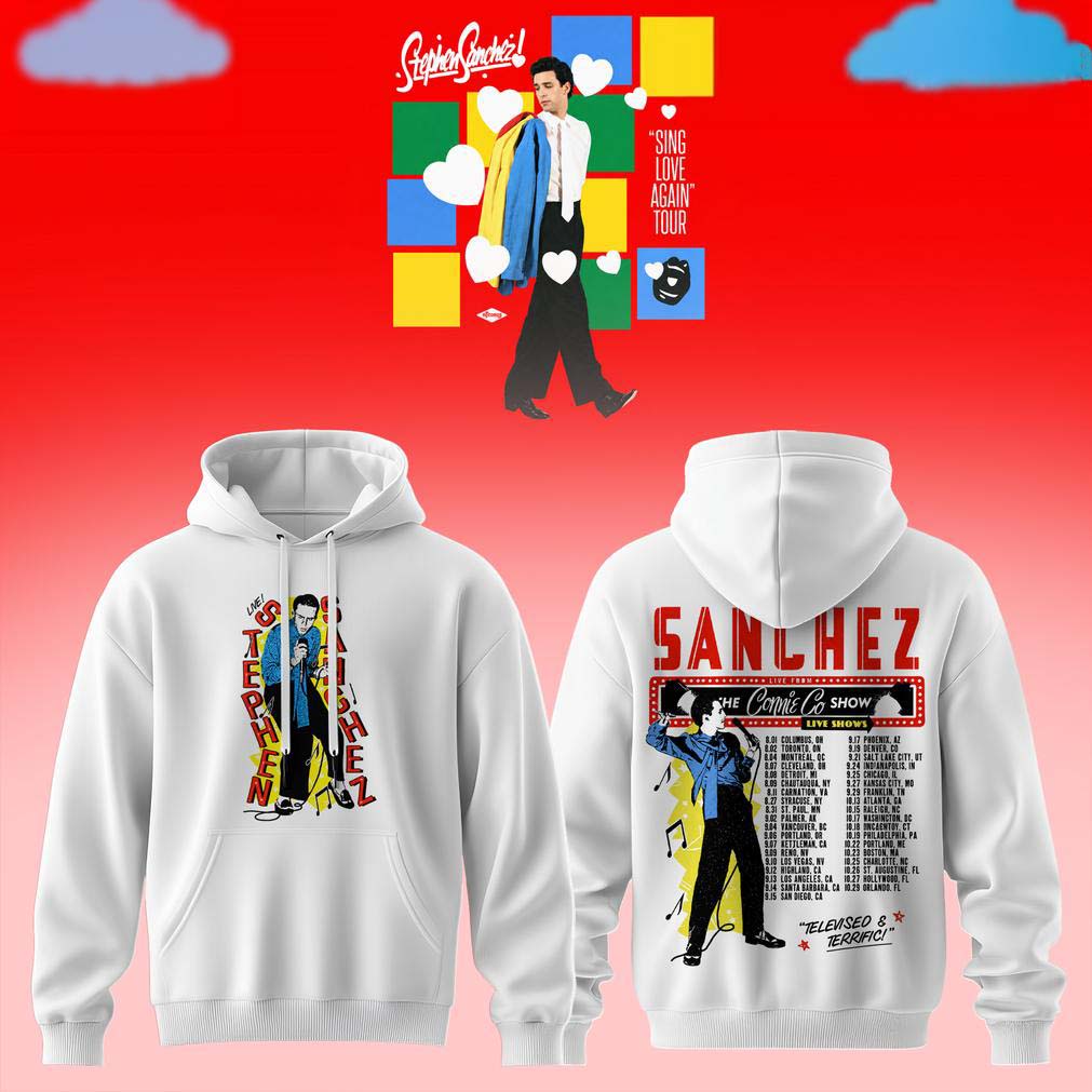 Stephen Sanchez Sing Love Again Tour White Graphic Concert Hoodie - Gift Idea for Fans