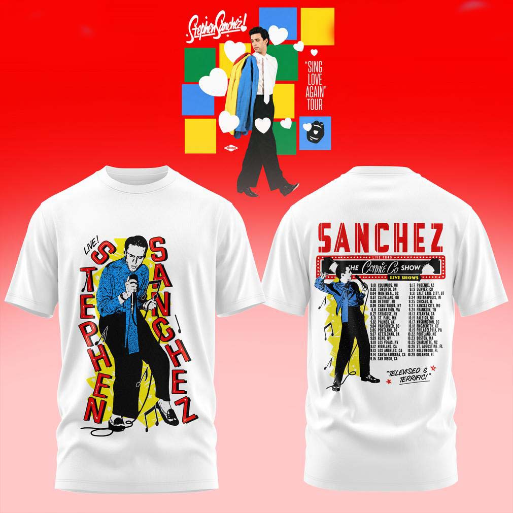 Stephen Sanchez Sing Love Again Tour 2026 White Graphic Tee - Best Gift for Fans