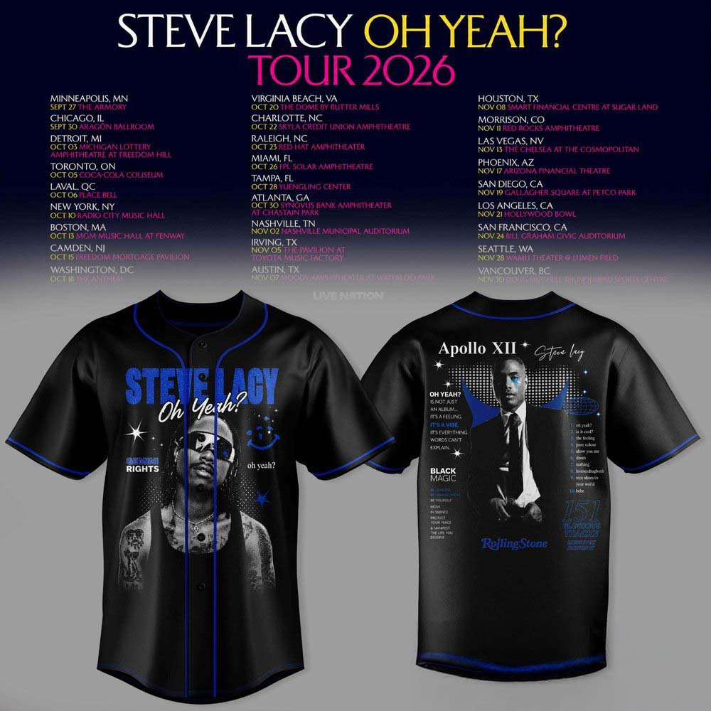 Steve Lacy Oh Yeah 2026 Blue Portrait Black Baseball Jersey Music Fan Collection 1 - Unicasport Steve Lacy Oh Yeah 2026 Blue Portrait Black Baseball Jersey Music Fan Collection