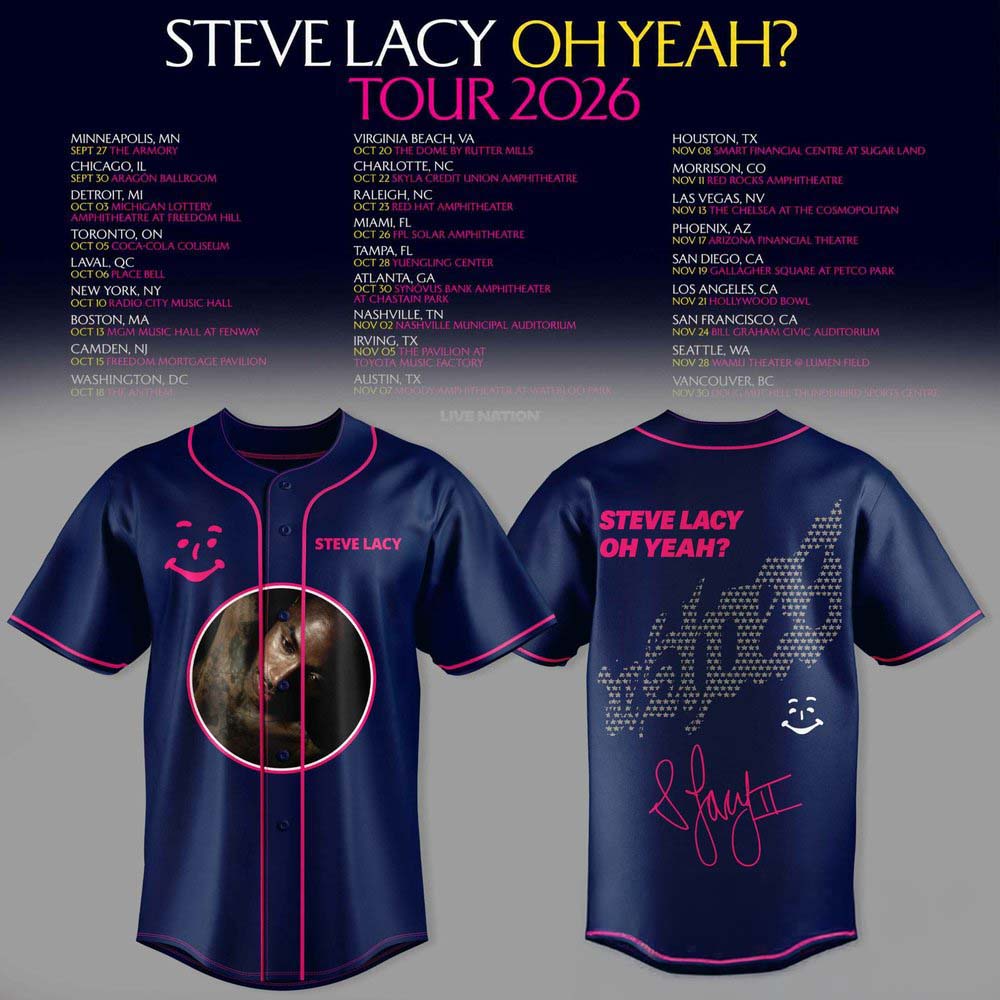 Steve Lacy Oh Yeah 2026 Portrait Navy Baseball Jersey Concert Fan Collection 1 - Unicasport Steve Lacy Oh Yeah 2026 Portrait Navy Baseball Jersey Concert Fan Collection