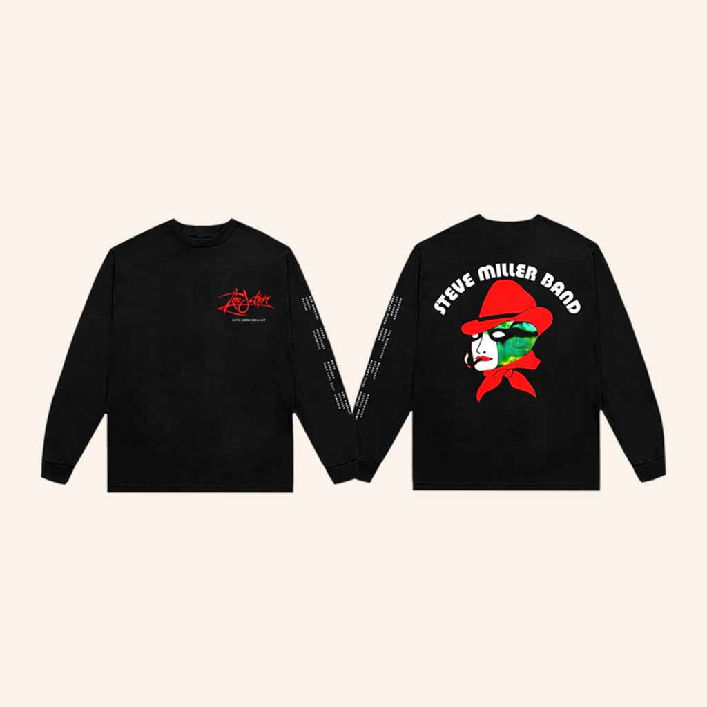 Steve Miller Band Merch Joker 50th Anniversary Red Hat Long Sleeve Shirt Gifts For Fans