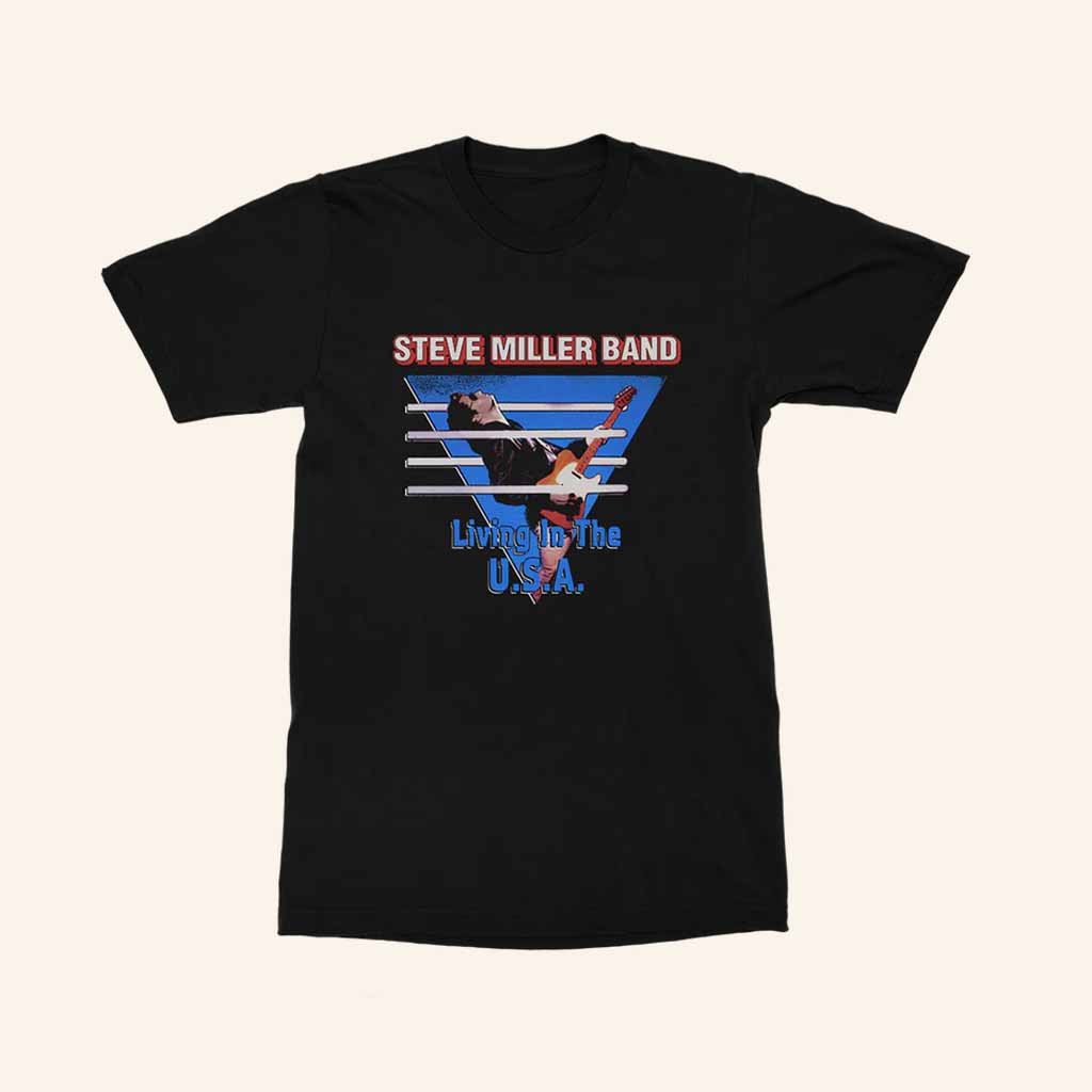 Steve Miller Band Merch Living In The USA T-Shirt Music Gift Ideas For Guys