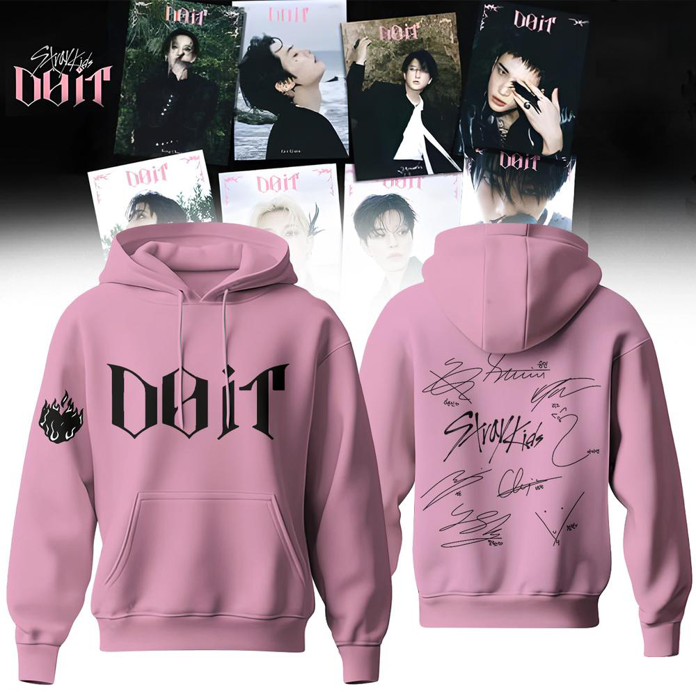 Stray Kids Do It Pink Graphic Hoodie for K Pop Fans