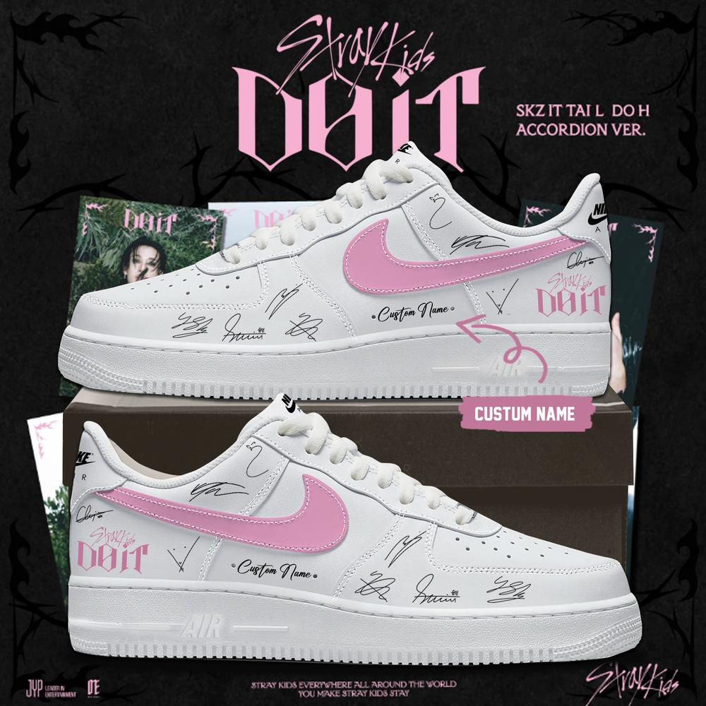 Stray Kids White and Pink Concert Sneakers