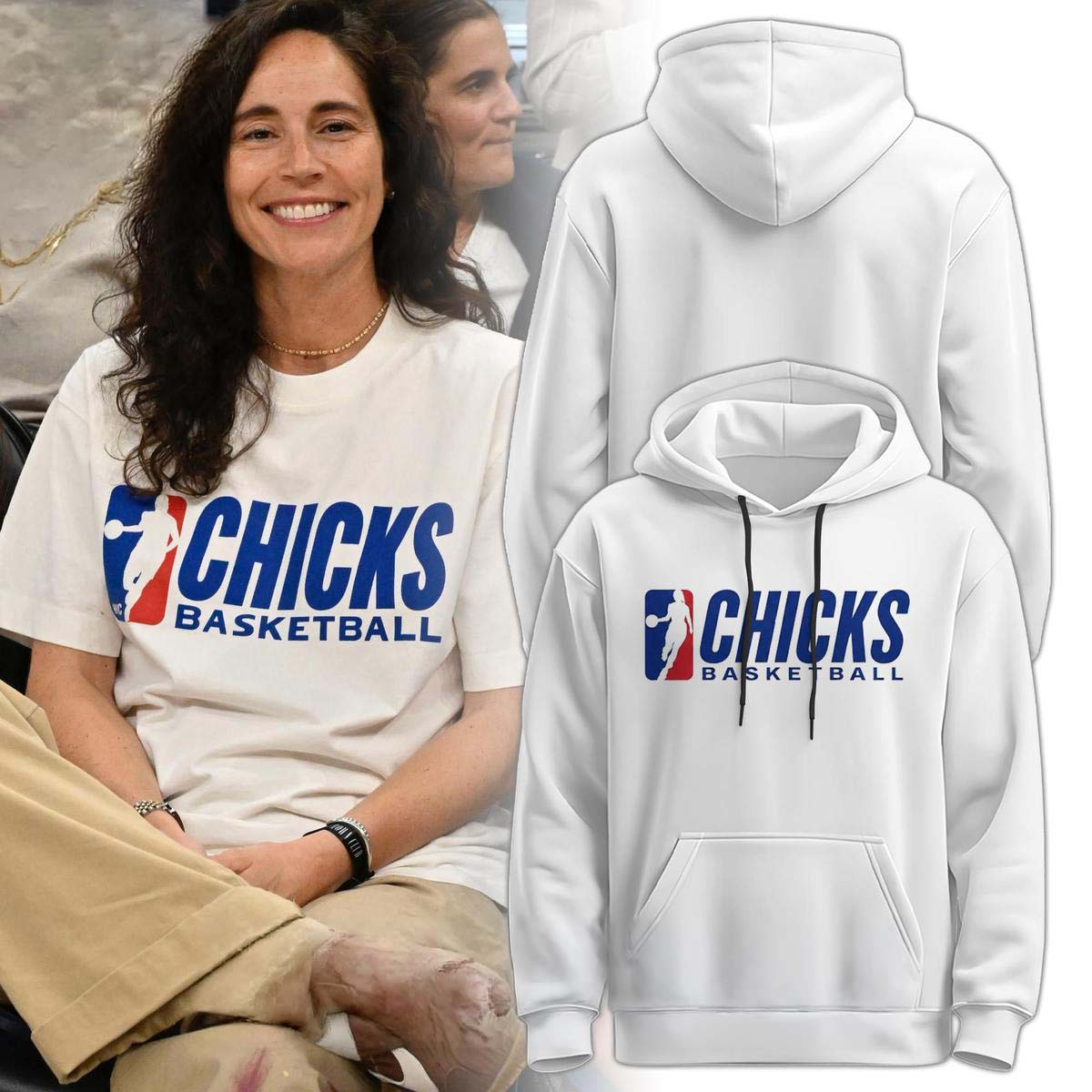 Sue Bird Chicks Basketball White Hoodie - Perfect Gift Idea for Her