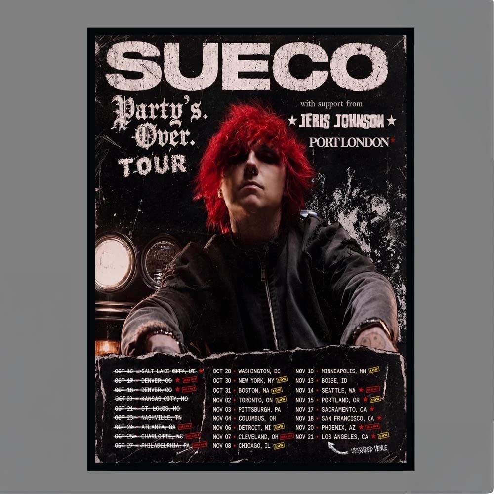 Sueco Partys Over Tour With Jeris Johnson Port London Salt Lake City UT New York NY Los Angeles CA Tour Dates Wall Art Print Poster