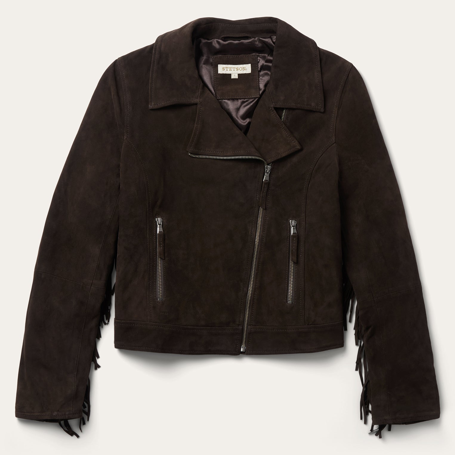 Suede Fringe Motorcycle Jacket