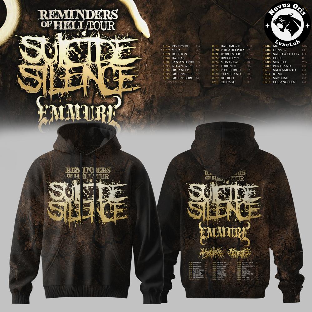 Suicide Silence Reminders of Hell Tour 2026 Hoodie 1 - Unicasport Suicide Silence Reminders of Hell Tour 2026 Hoodie