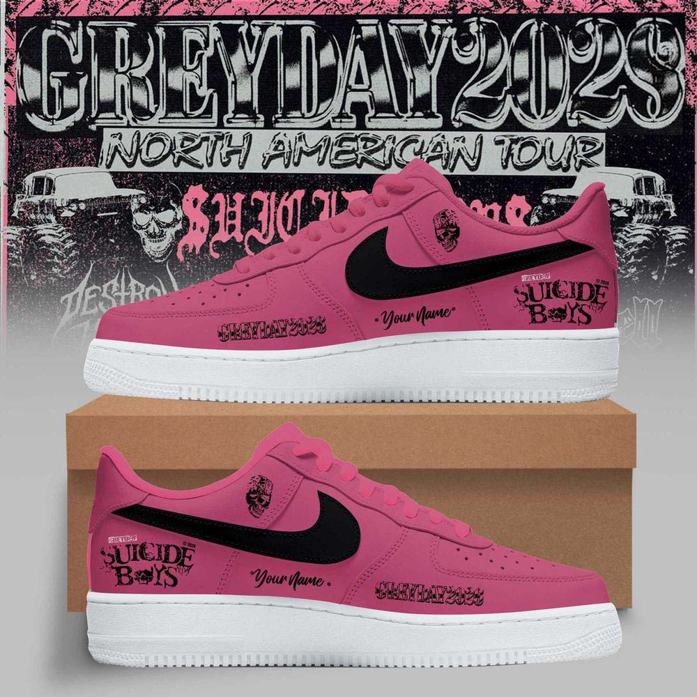 Suicideboys Grey Day 2026 Pink Black Air Force 1 Sneakers