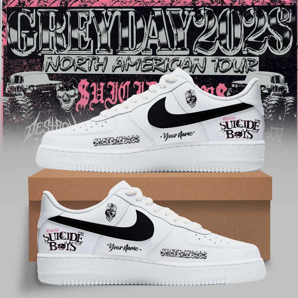 Suicideboys Grey Day 2026 White Black Air Force 1 Sneakers