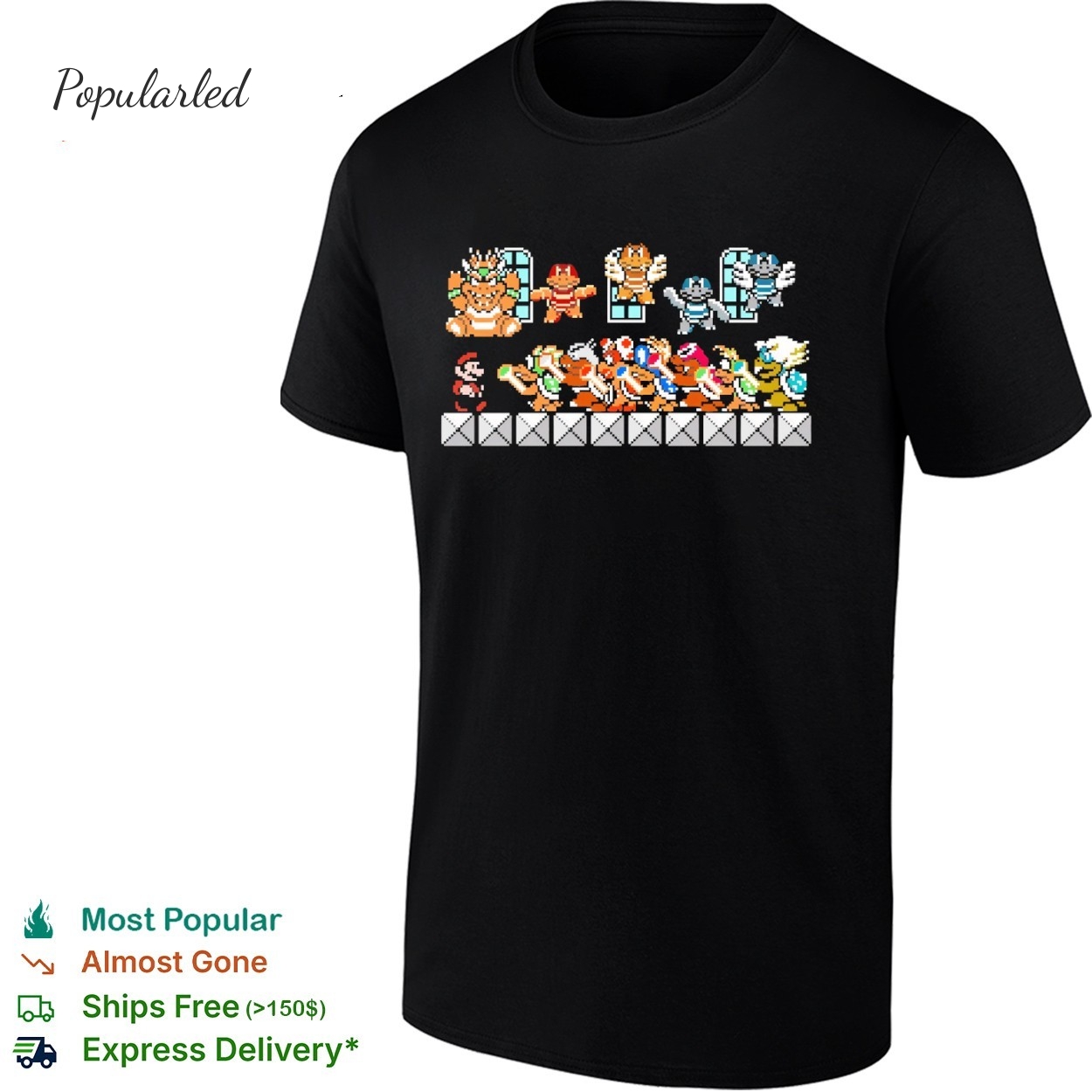 Super Mario 3 Bosses Retro Video Game Fan shirt