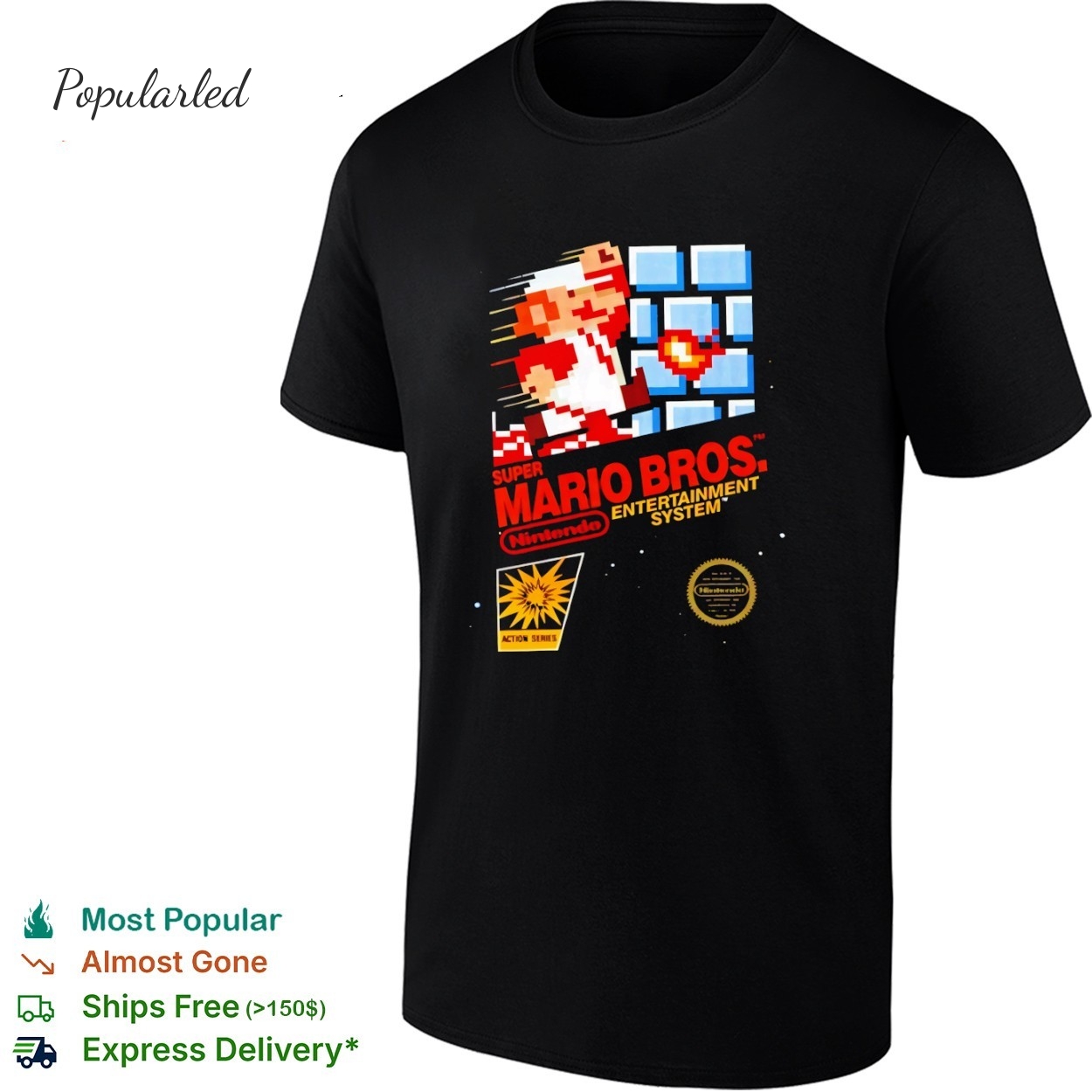 Super Mario Bros Nintendo Classic Video Game Box Cover shirt