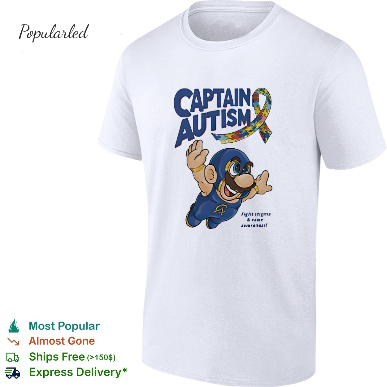 Super Mario flying Captain Autism Super Captain Autism shirt