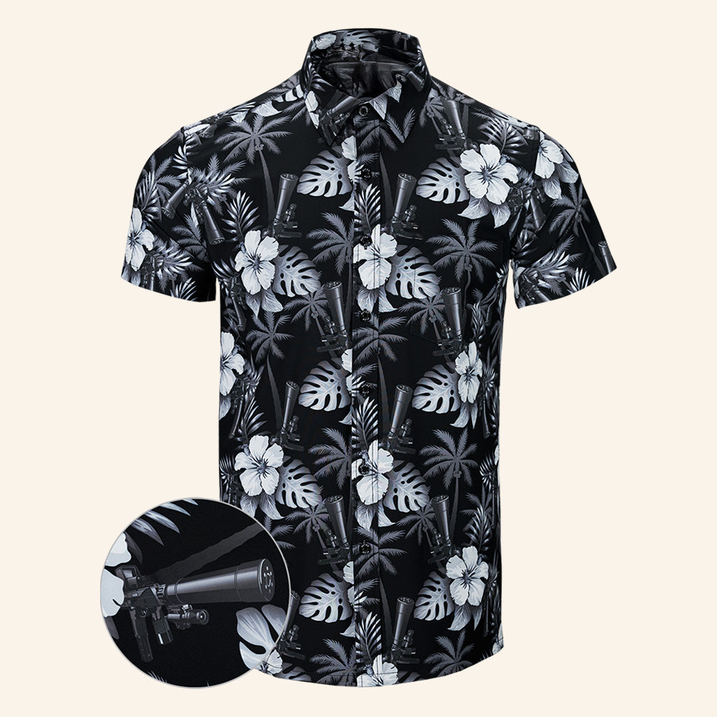 Suppressed Black White Button Down Shirt Tactical Aloha Shirt Xmas Gift Ideas For Men
