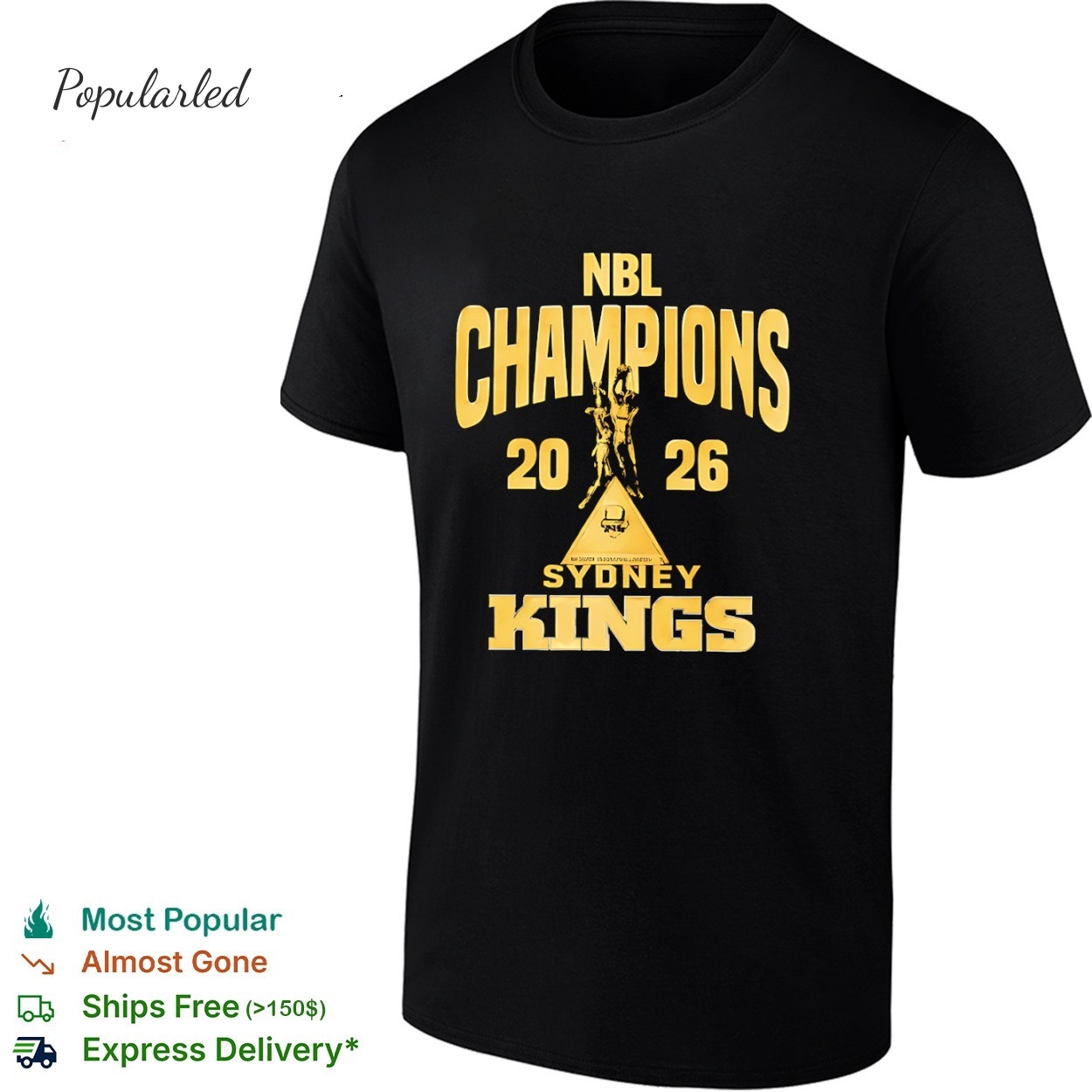 Sydney Kings 2026 NBL Champions golden trophy shirt
