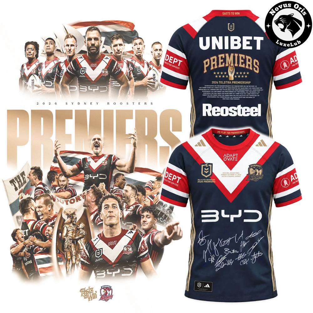 Sydney Roosters NRL Premiers 2026 Limited Exclusive Signed Jersey 1 - Unicasport Sydney Roosters NRL Premiers 2026 Limited Exclusive Signed Jersey
