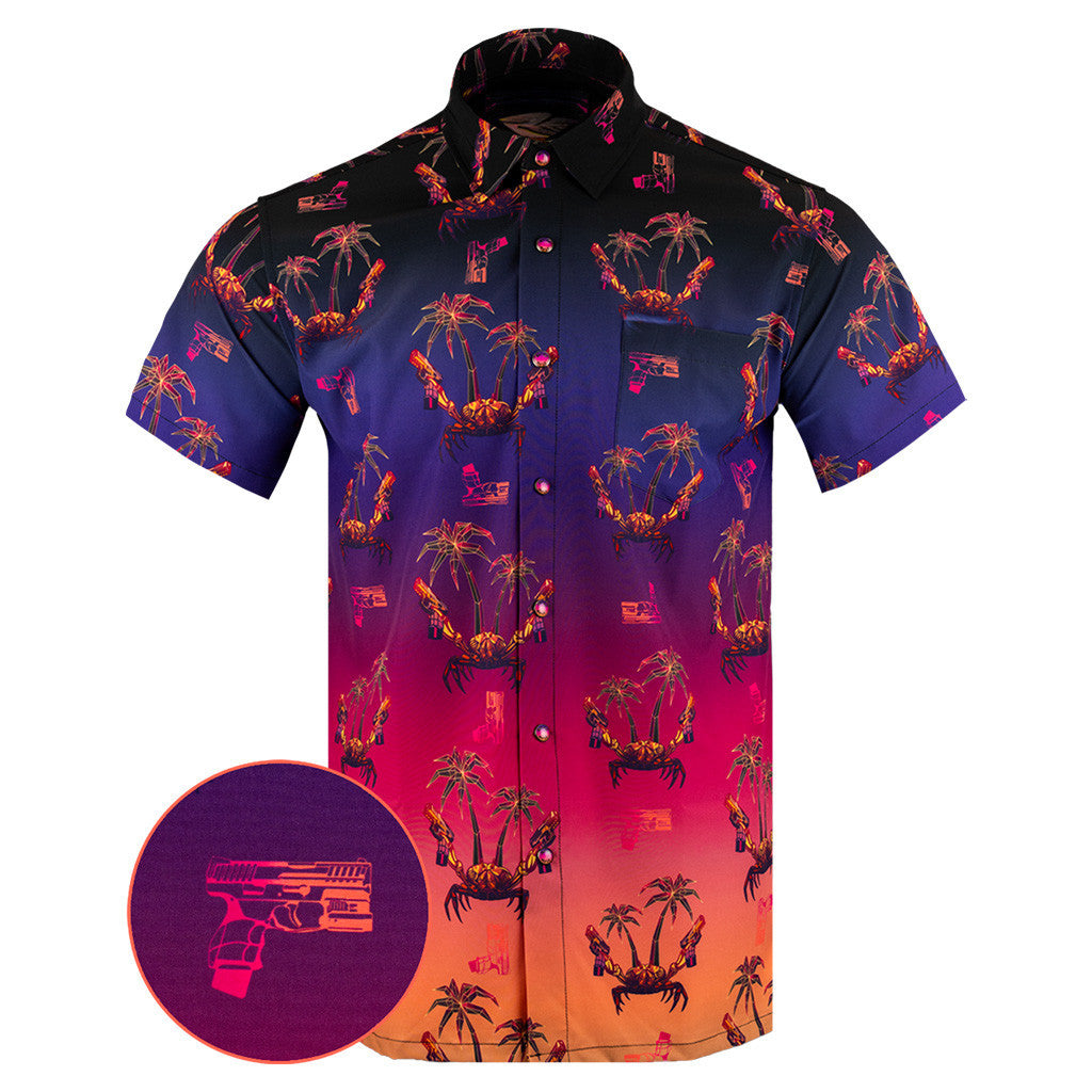 Synth Crab Button Down Shirt Tactical Shirt Hawaii Style Birthday Ideas For Husband