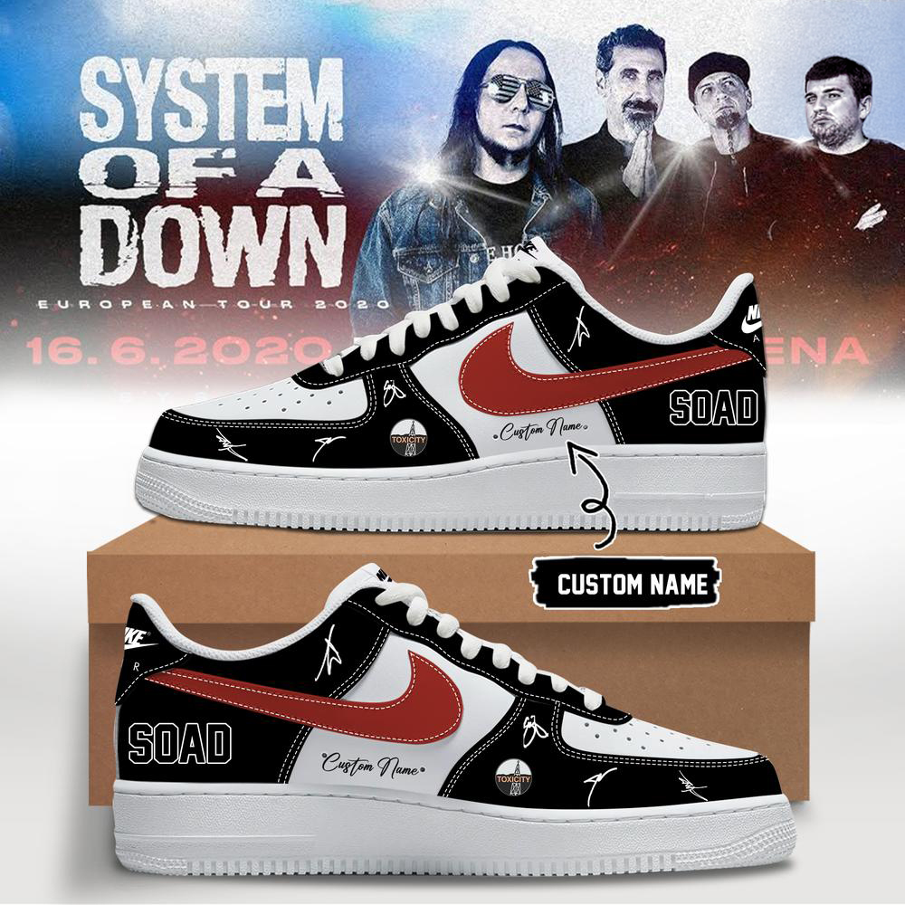 System Of A Down Black and Red Stadium Tour Sneakers