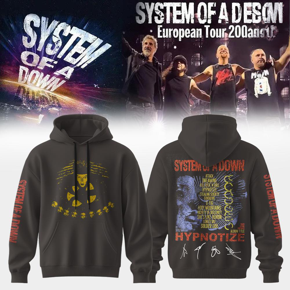 System Of A Down Europe UK Stadium Black Hoodie