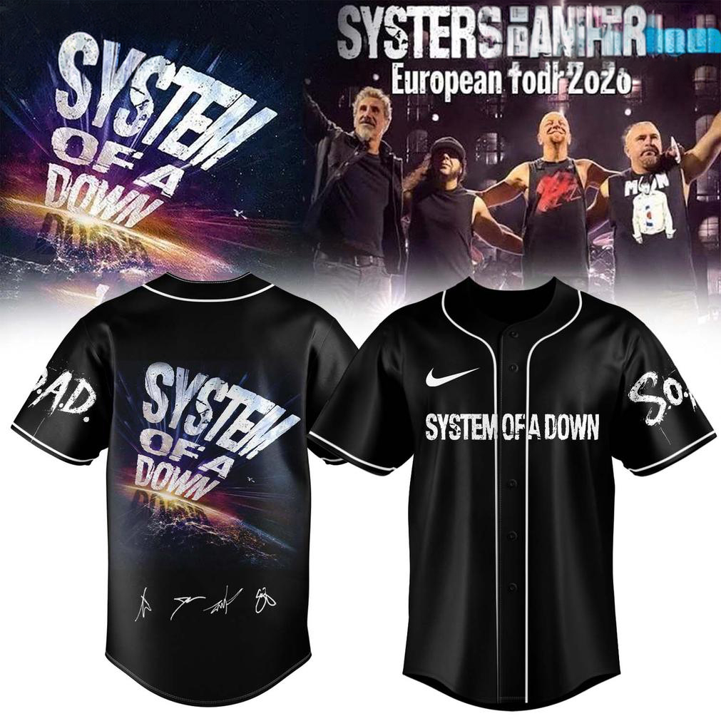 System of a Down Europe UK Baseball Jersey