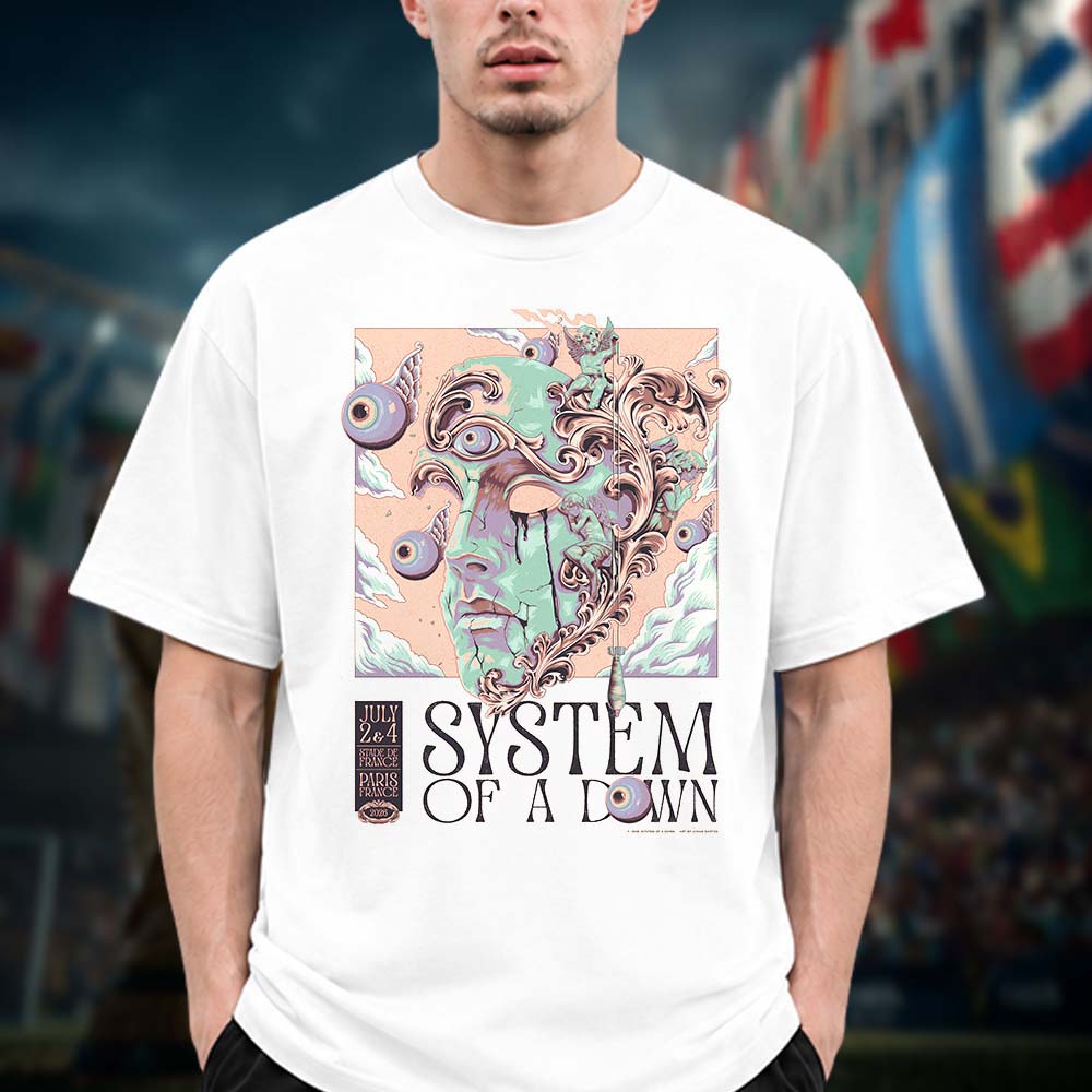 System Of A Down Event Poster Paris France European And UK Stadium Tour 2026 At Stade De France On July 2 4 2026 Unisex T Shirt