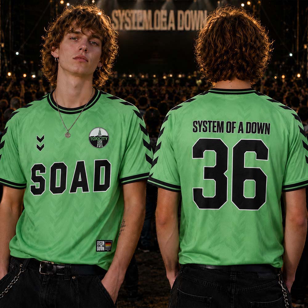 System of a Down Dusseldorf Green Football Jersey