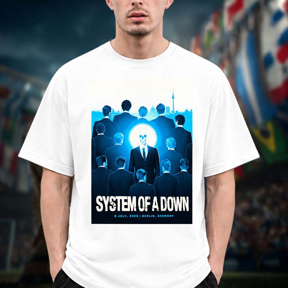System Of A Down Limited Concert Poster T Shirt Pop Up Shop Berlin At Olympiastadion Berlin In Berlin Germany On July 8 2026 Unisex T Shirt