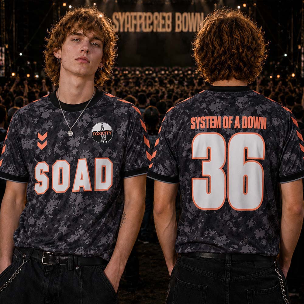 System of a Down Black Camo Football Jersey