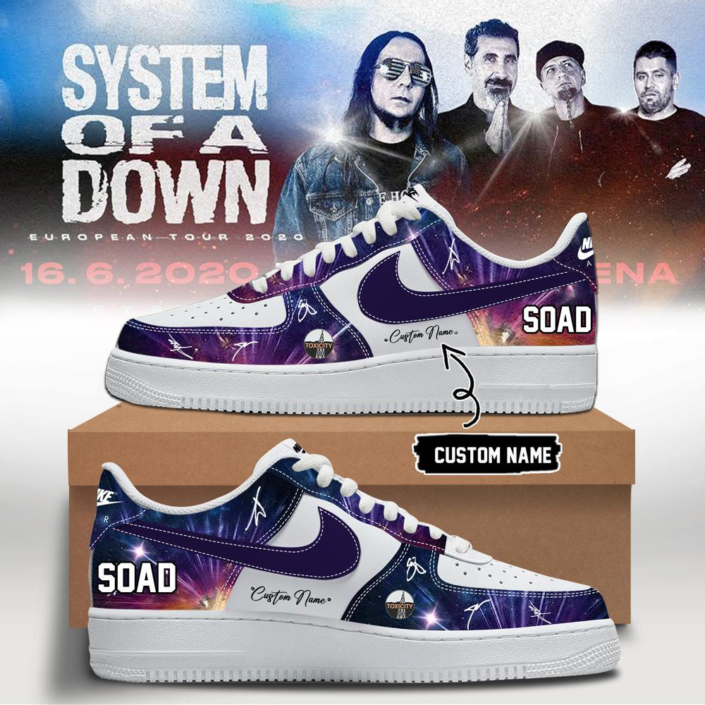 System Of A Down Purple and White Rock Sneakers