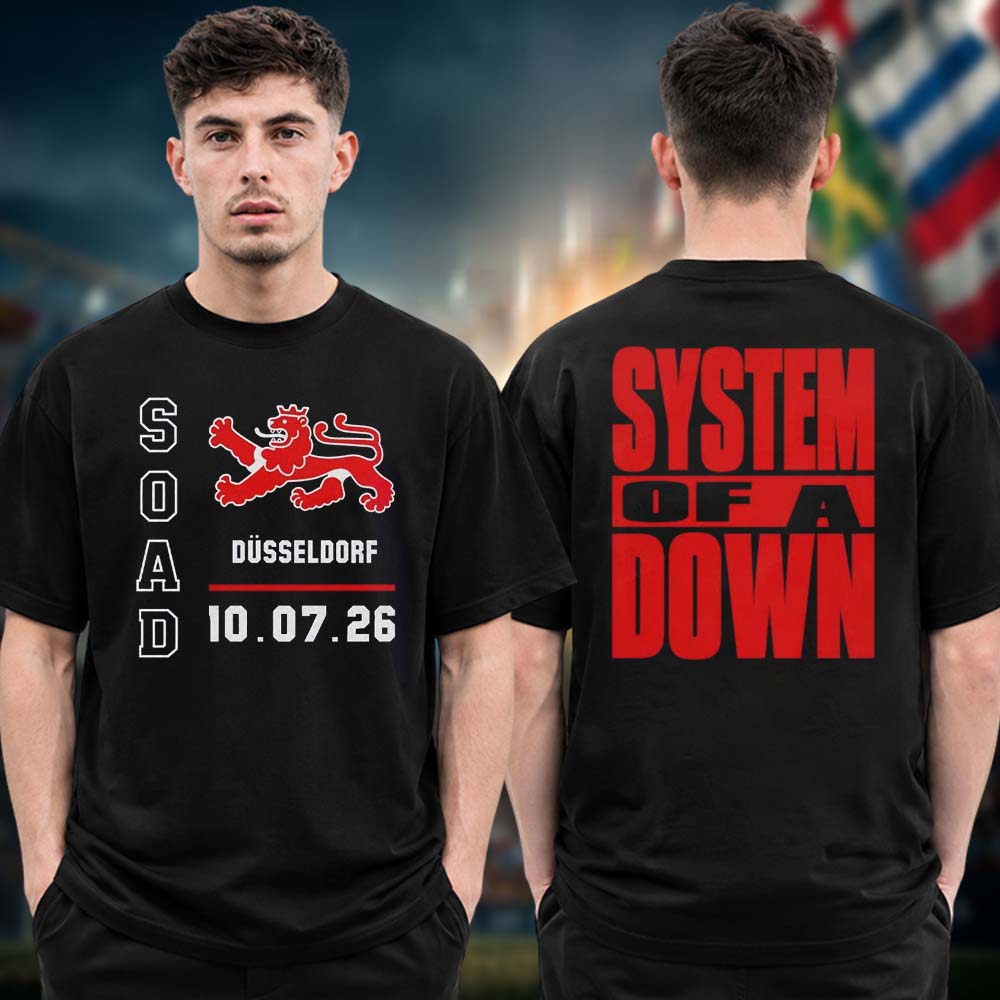 System Of A Down SOAD Dusseldorf DE Event Special Edition T Shirt On July 10 2026 Two Sided Unisex T Shirt