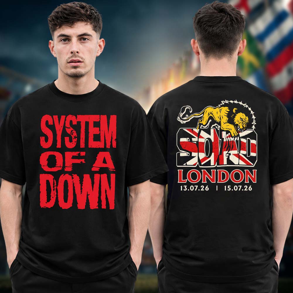 System Of A Down SOAD Event Tee Lion London England 2026 Pop Up Exclusive July 13 15 2026 Two Sided Unisex T Shirt