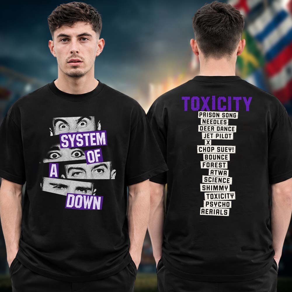 System Of A Down SOAD EU And UK Tour 2026 Toxic City Eyes Graphic Two Sided Unisex T Shirt