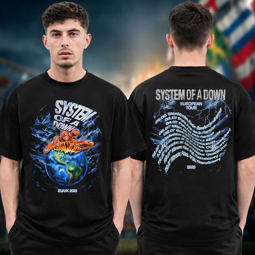 System Of A Down SOAD EU And UK Tour 2026 World Shattered Two Sided Tour Dates Unisex T Shirt