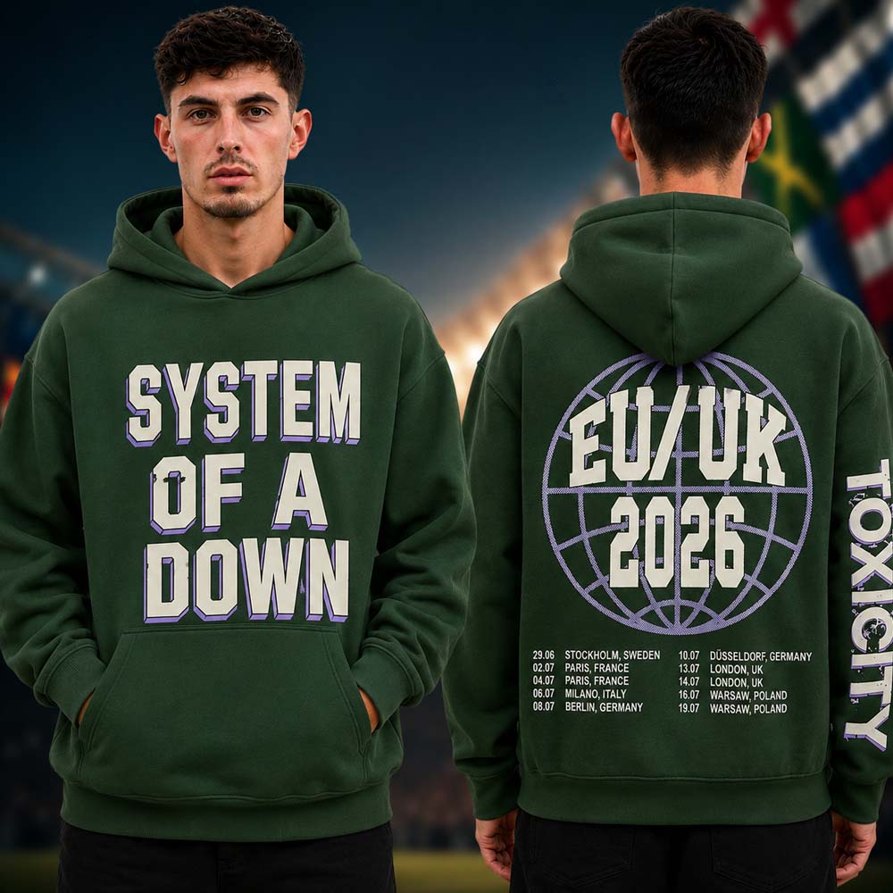 System of a Down Toxic City Green Hoodie
