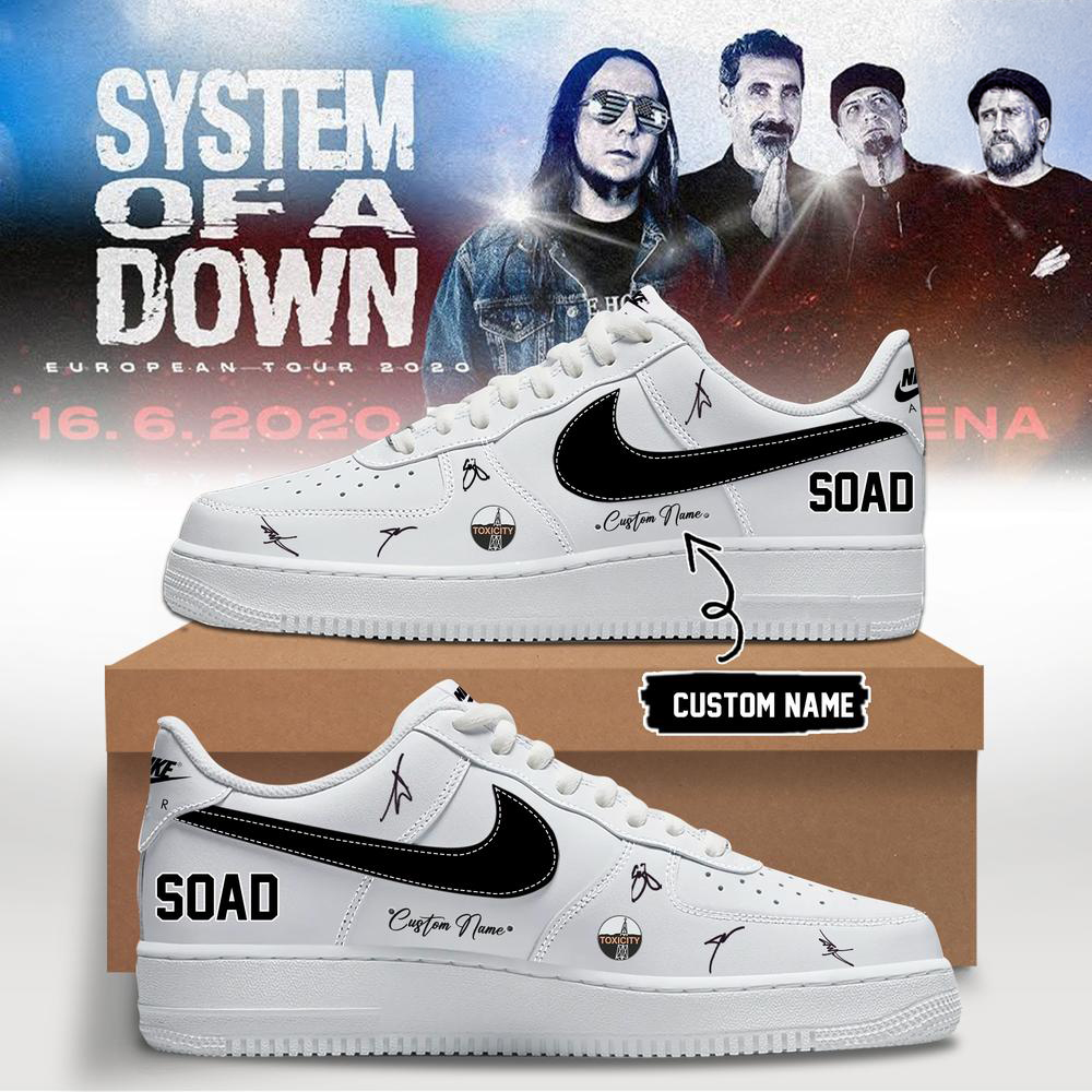 System Of A Down White and Blue Music Sneakers