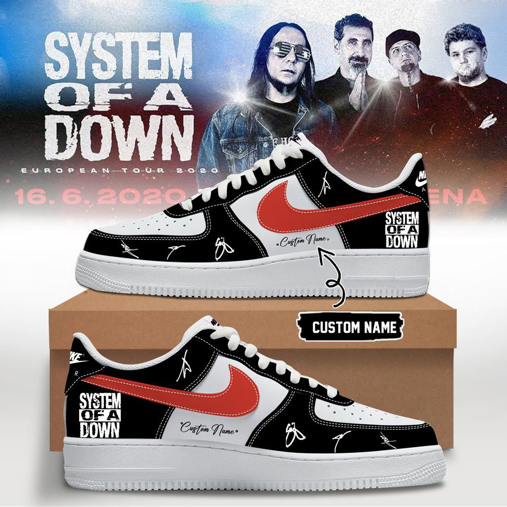 System Of A Down White and Red Tour Sneakers
