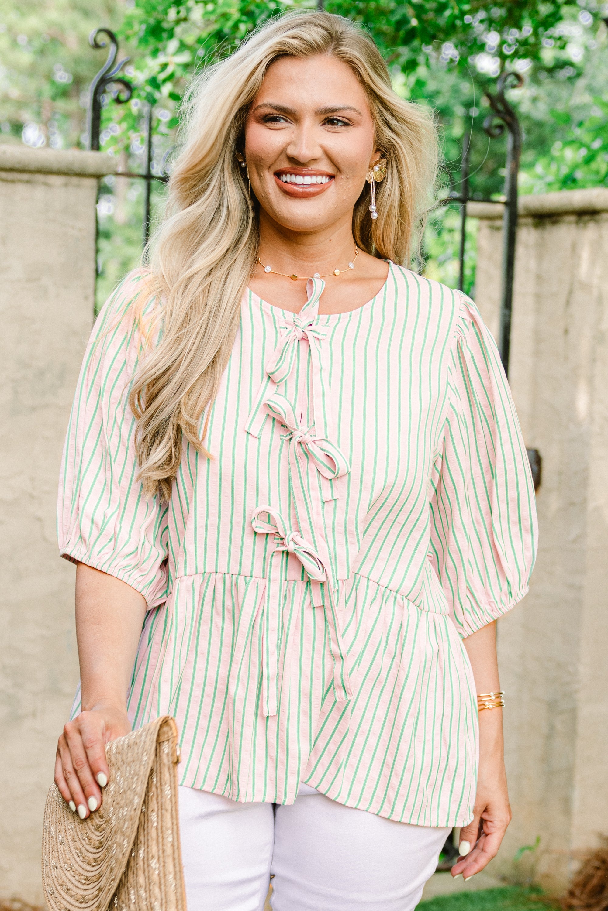 Take It Easy Now Top, Pink-Green