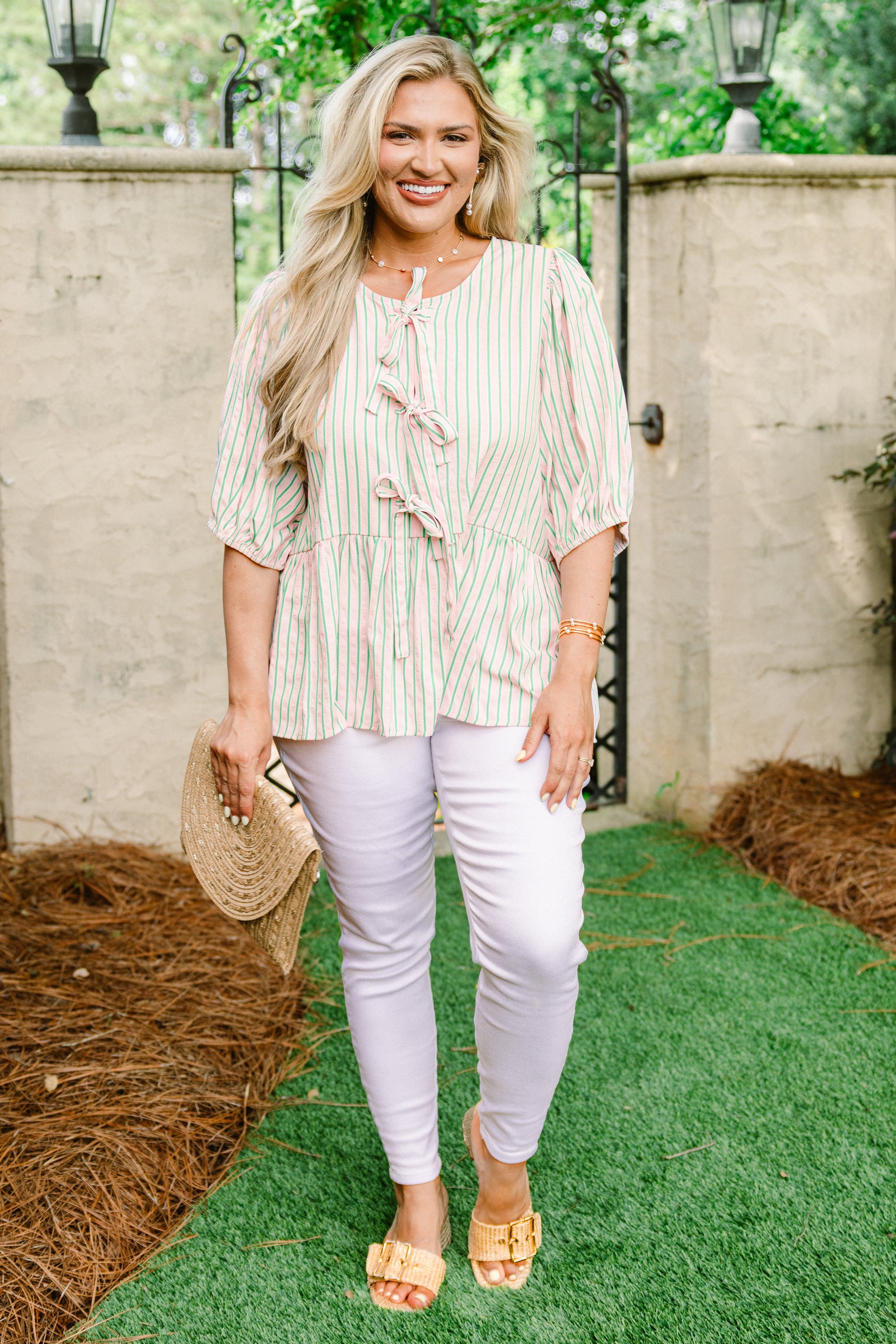 Take It Easy Now Top, Pink-Green 3 Take It Easy Now Top, Pink-Green - Image 3