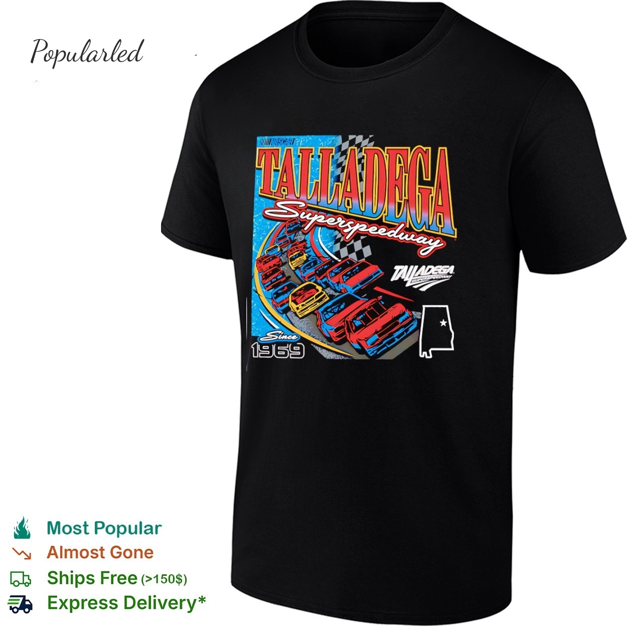 Talladega Superspeedway NASCAR Talladega Alabama since 1969 retro shirt