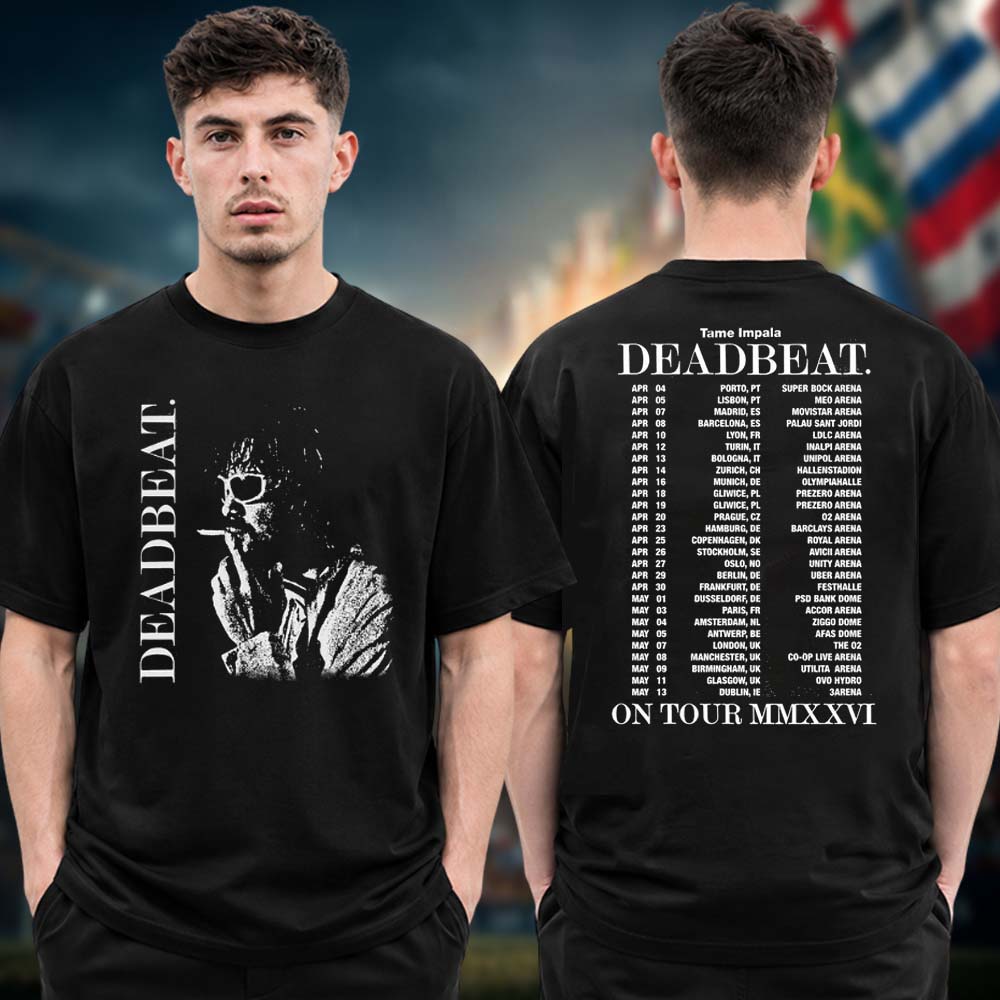 Tame Impala Deadbeat Tour 2026 Black Portrait Two Sided Tour Dates Unisex T Shirt