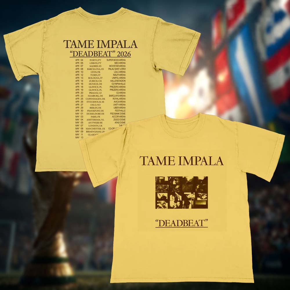 Tame Impala Deadbeat Tour 2026 Yellow Photo Tour Two Sided Unisex T Shirt