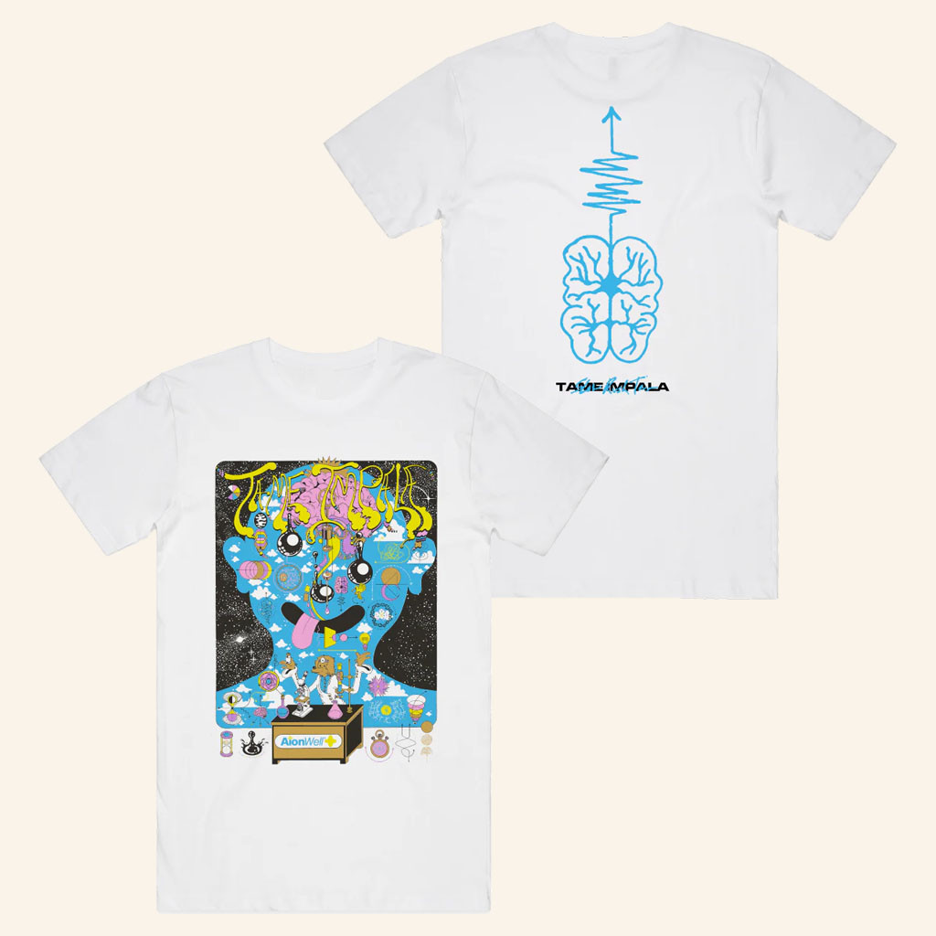 Tame Impala Merch 2026 Brian Blomerth WhiteTShirtTame Impala Shirt Gifts For Music Fans